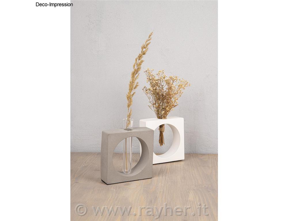 Silicone mould Vase, square with circle,11x3.7x11cm, f. test tube and candle