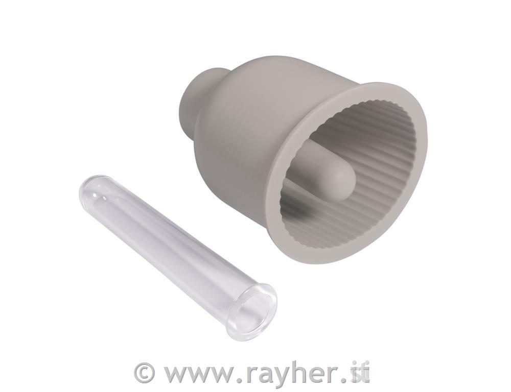 Silicone mould Vase, finely fluted, bottom o8,3cm, height 9.5cm, +test tube