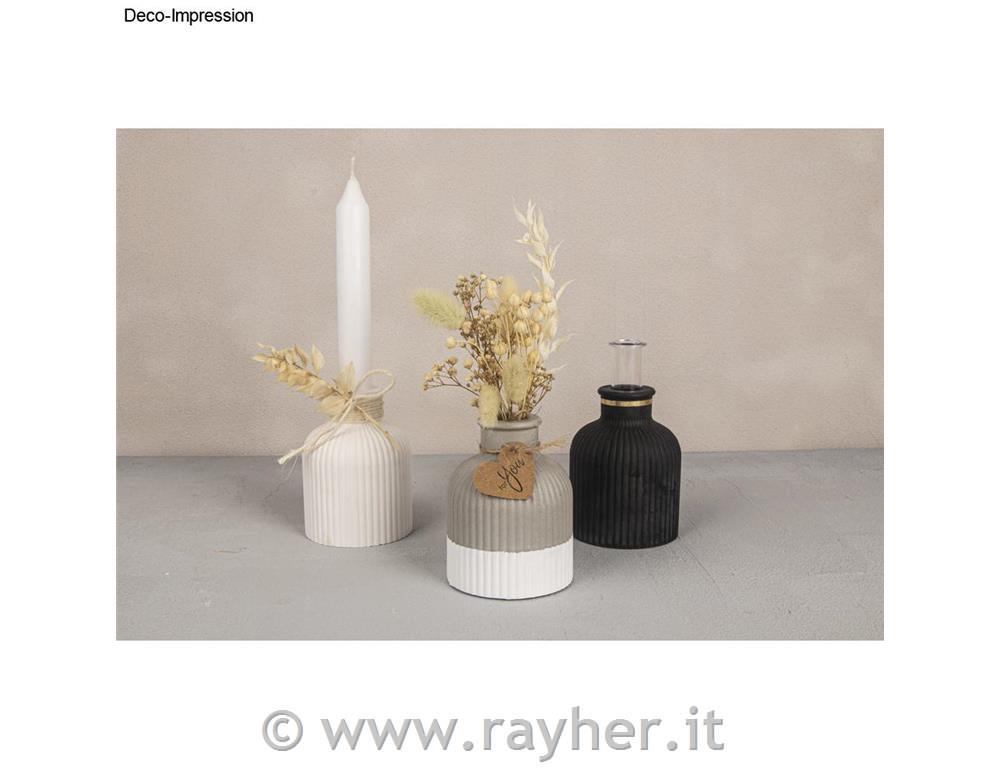 Silicone mould Vase, finely fluted, bottom o8,3cm, height 9.5cm, +test tube