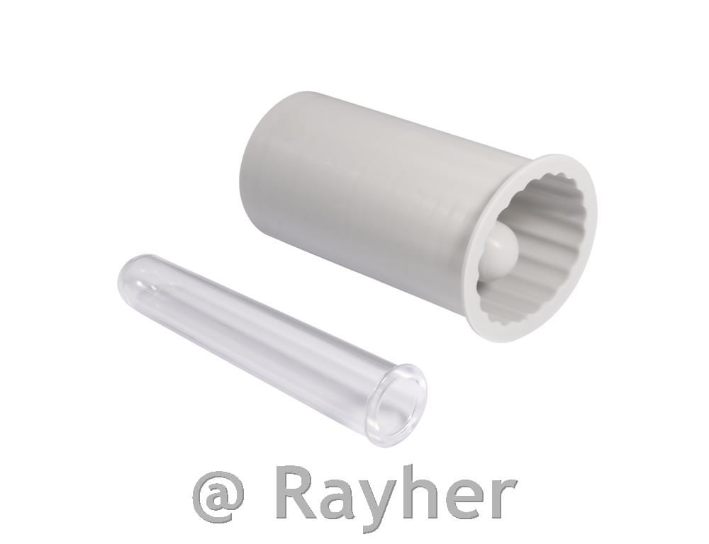 Silicone casting mould Vase, fluted, bottom o5cm, height 10.2cm, +test tube