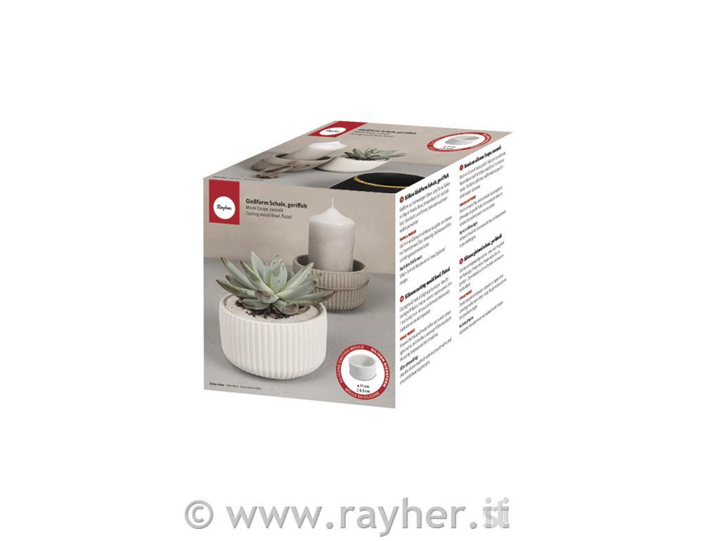 Stampo in silicone, ciotola, con pieghe,altezza 6,5 cm