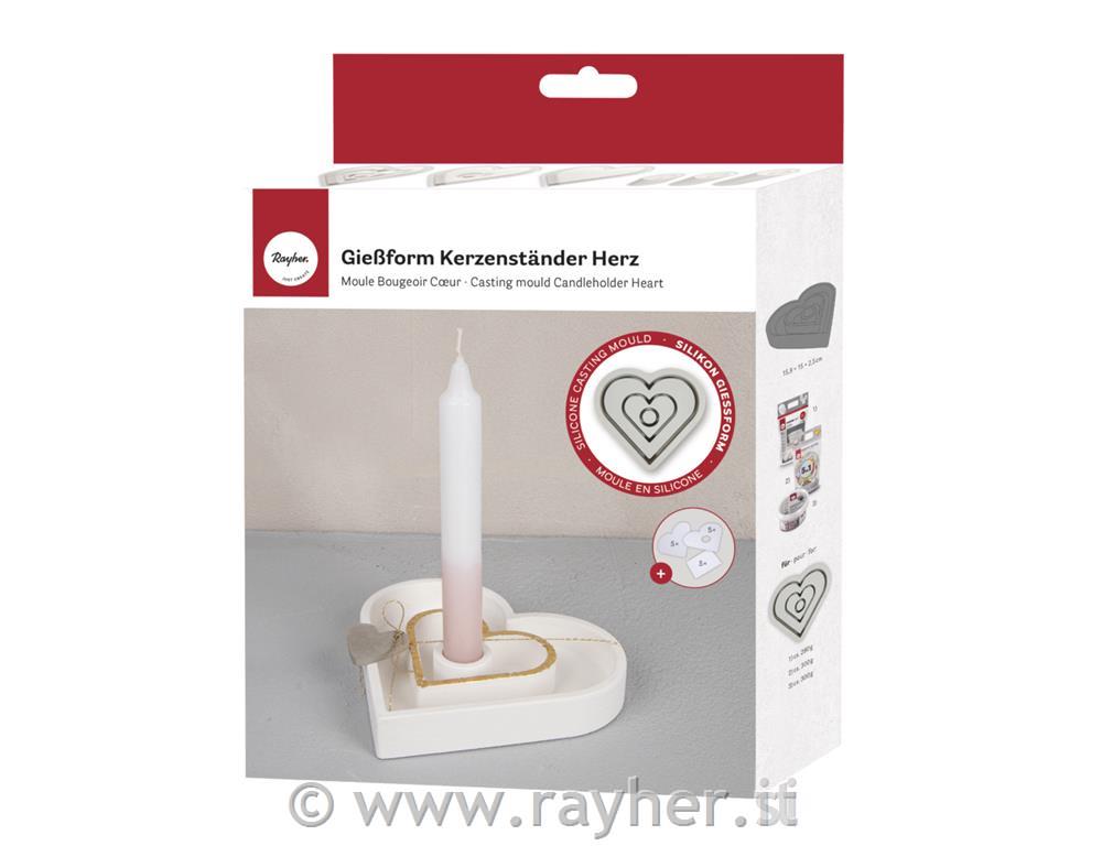 Silikonski kalup Svečnik srce 15,9x15x2,5 cm