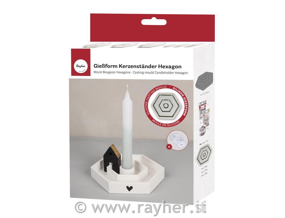 Silikonski kalup Svečnik osemkotnik 16x14x2,5 cm