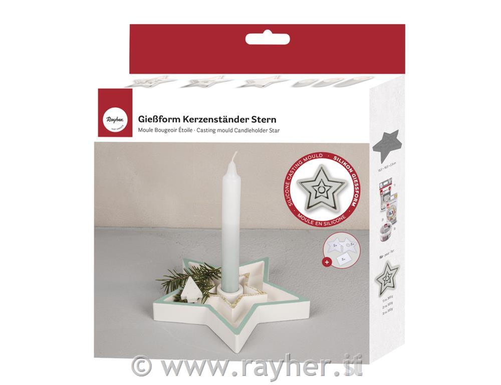 Stampo in silicone Portacandela stella18,5x18,5x2,5 cm