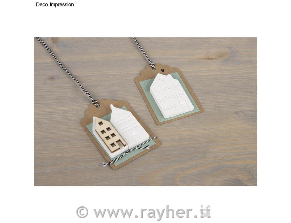 Silicone mould Mini nordic houses, 14.5x26x1.5cm, 12 shapes, box 1pc