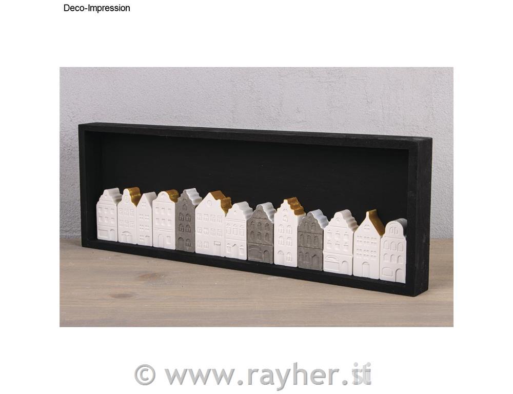 Silicone mould Mini nordic houses, 14.5x26x1.5cm, 12 shapes, box 1pc