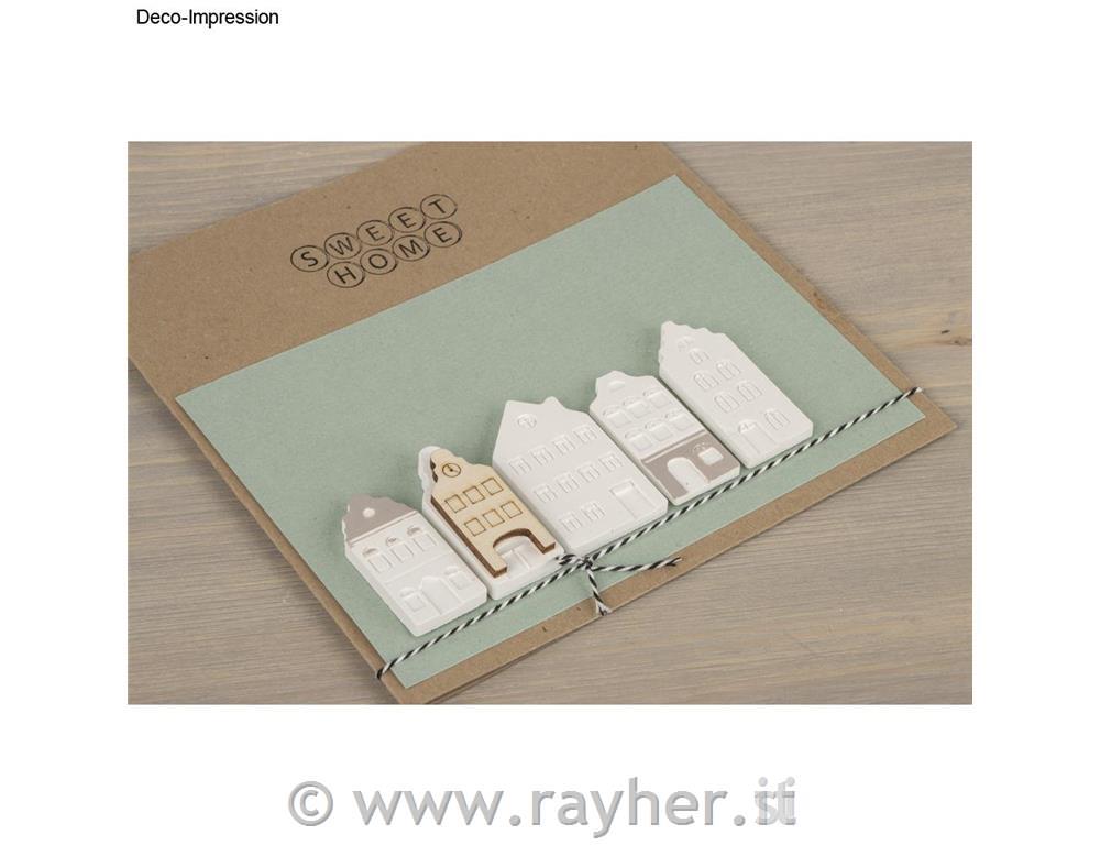 Silicone mould Mini nordic houses, 14.5x26x1.5cm, 12 shapes, box 1pc