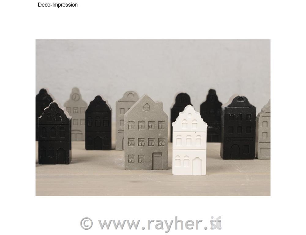 Silicone mould Mini nordic houses, 14.5x26x1.5cm, 12 shapes, box 1pc