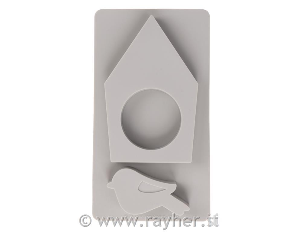 Silicone Casting mould Birdhouse + Bird2 shapes, box 1pc