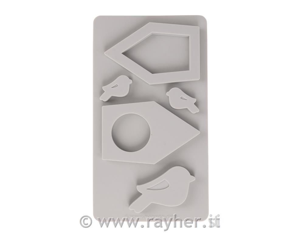 Silikonski kalup Ptičja hišica in ptica