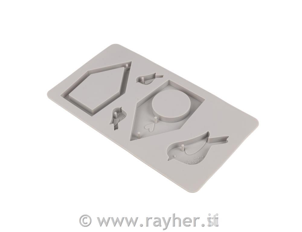 Silikonski kalup Ptičja hišica in ptica