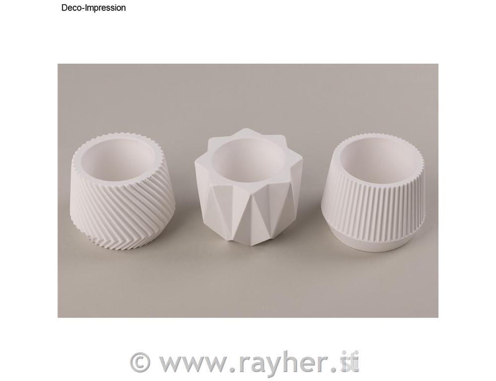 Silikonski kalup Mali lončki 3 dizajni, 7x5,5cm