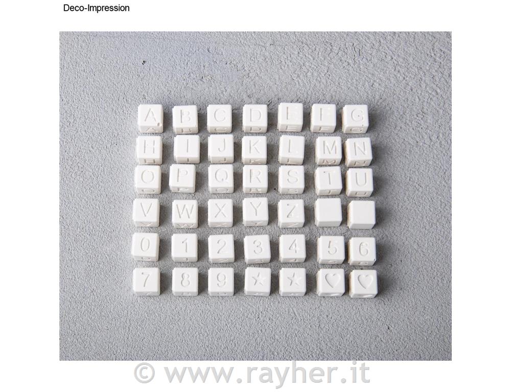 Silicone mould Letter Beads inc. Numbers, 42 beads, 10x10mm