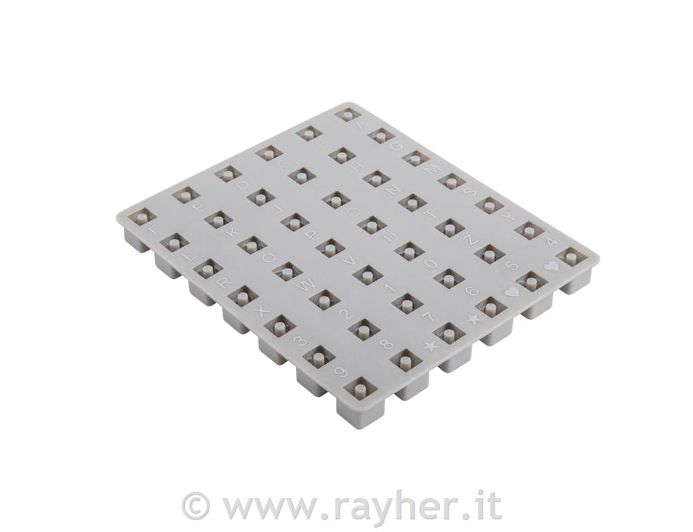 Silicone mould Letter Beads inc. Numbers, 42 beads, 10x10mm