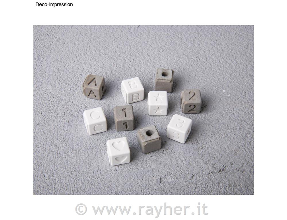 Silicone mould Letter Beads inc. Numbers, 42 beads, 10x10mm