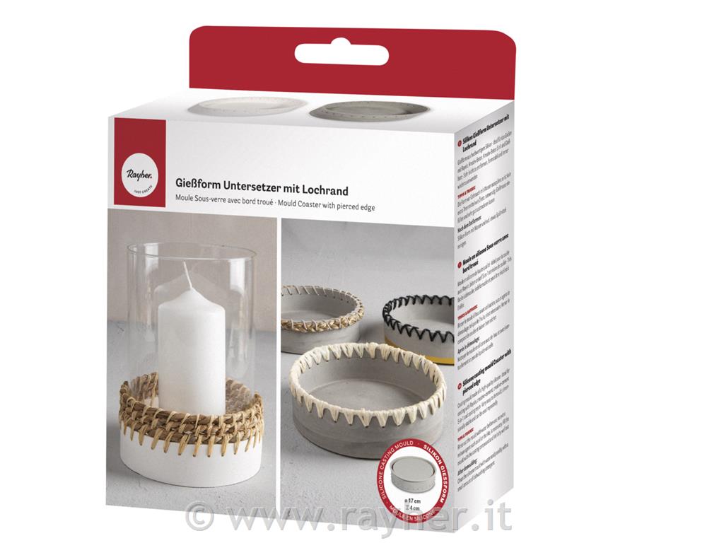 Silicone mould Coaster w.pierced edge, 17cm x H 4cm