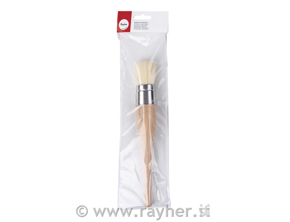 Pennello tondo, setola biancamis. 24