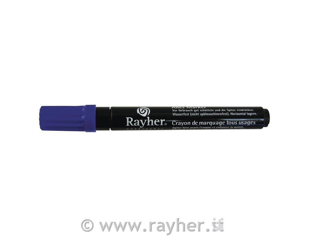 Flomaster za vse podlage prekrivni, temno moder