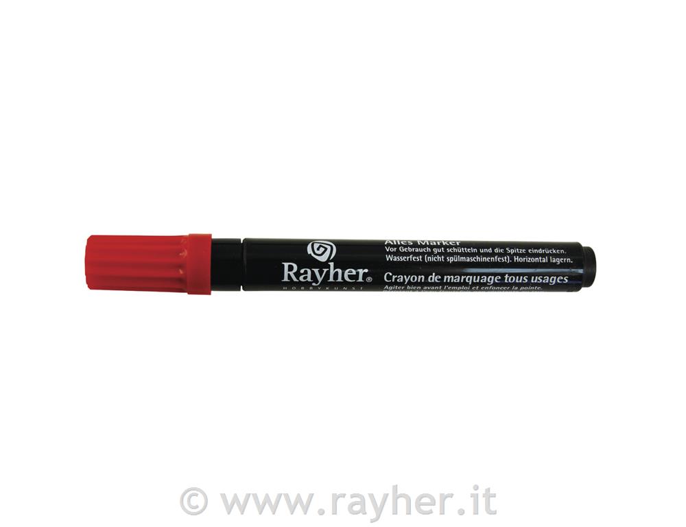 Flomaster za vse podlage prekrivni, rdeč