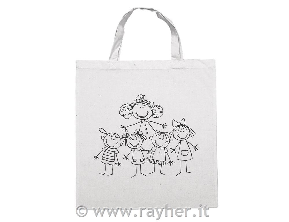 Borsa cotone, stampata38x42 cmasilo