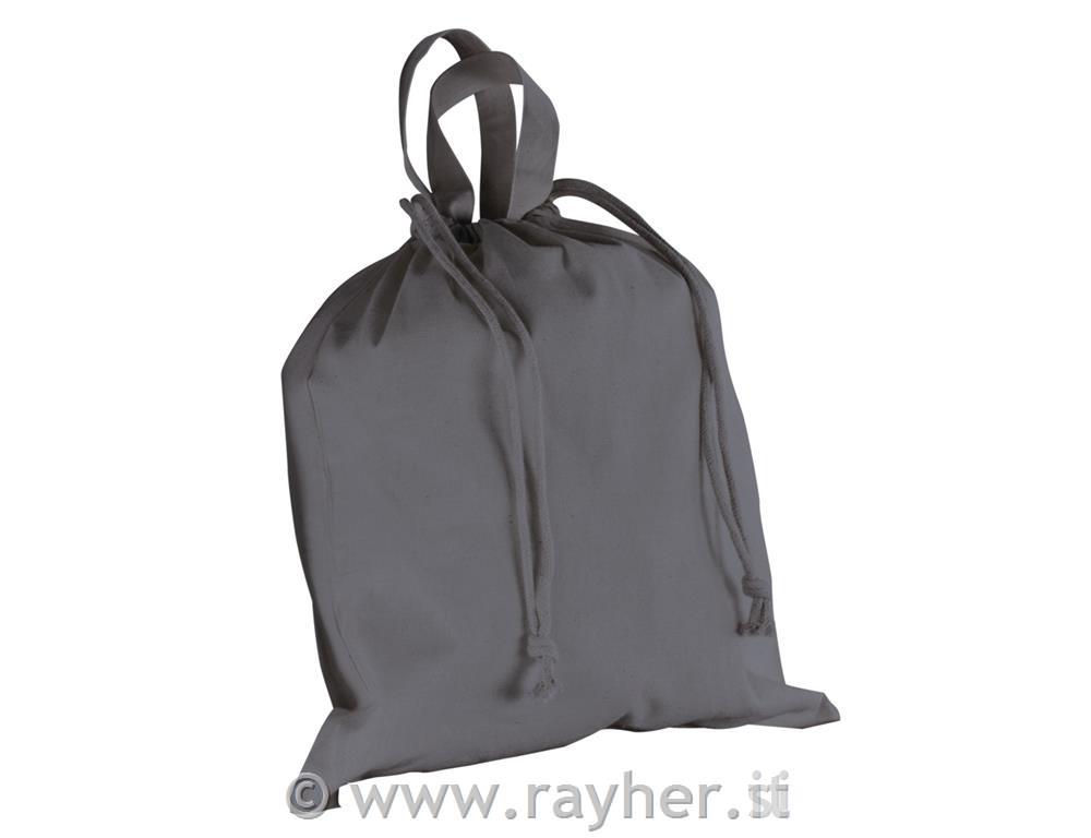 Borsa cotone c. cordoncino, non stampato, grigio ardesia, 40x42cm, bus.blis. 1pz