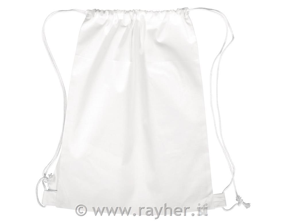 Vrečka bombažna z vrvico, bela, 38x42cm, 100% bombaž