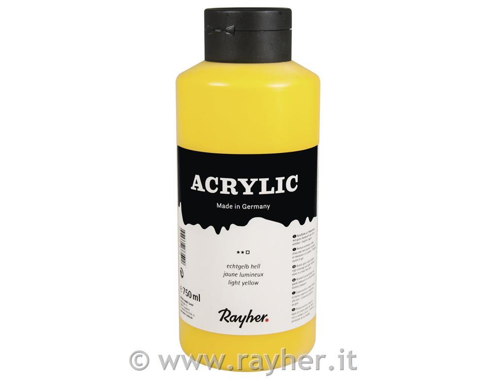 Acrylic, giallo luminosocolore acrilico per artisti, flacone 750giallo luminoso