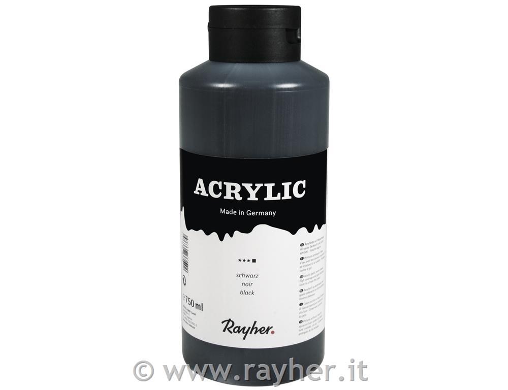 Acrylic, nerocolore acrilico per artisti, flacone 750nero