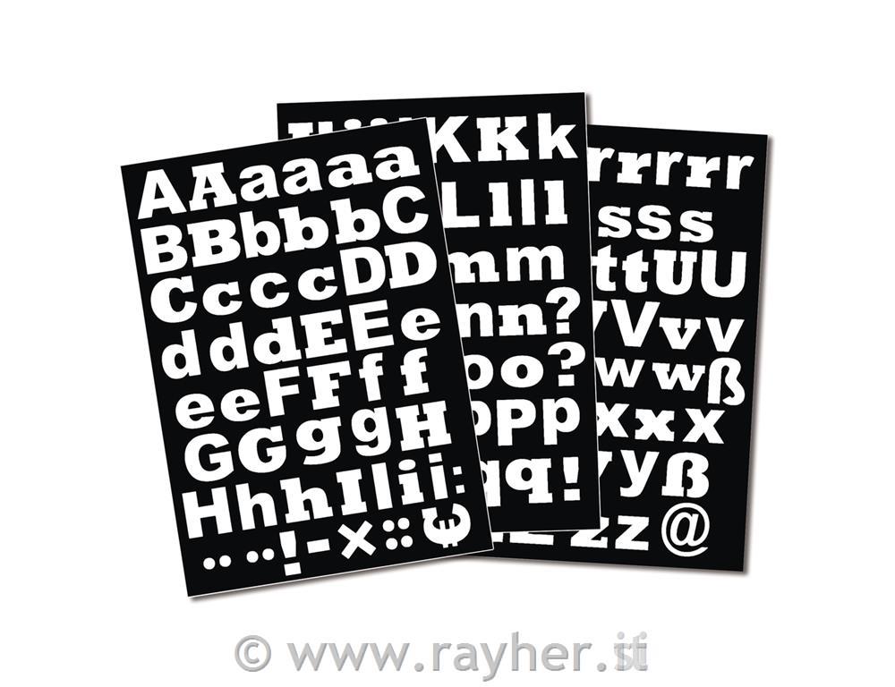 Črke samolepilne, male, 3cm, A4, 3 listi