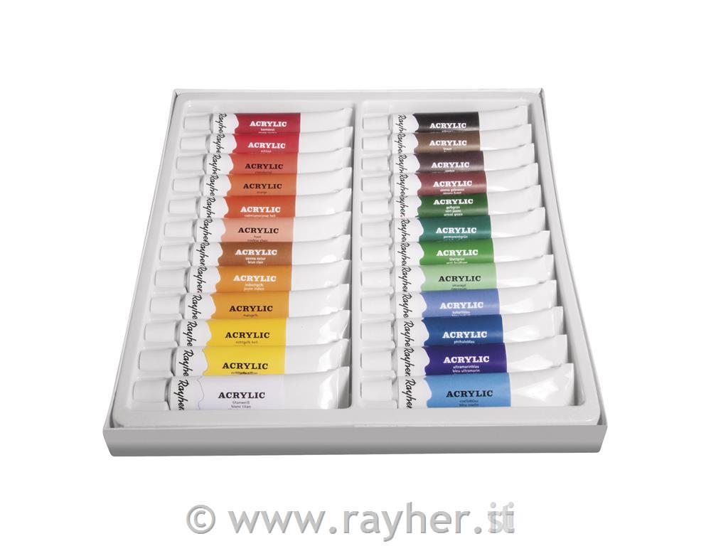 Set colori acrilici per artisti24 colori x 12ml, set