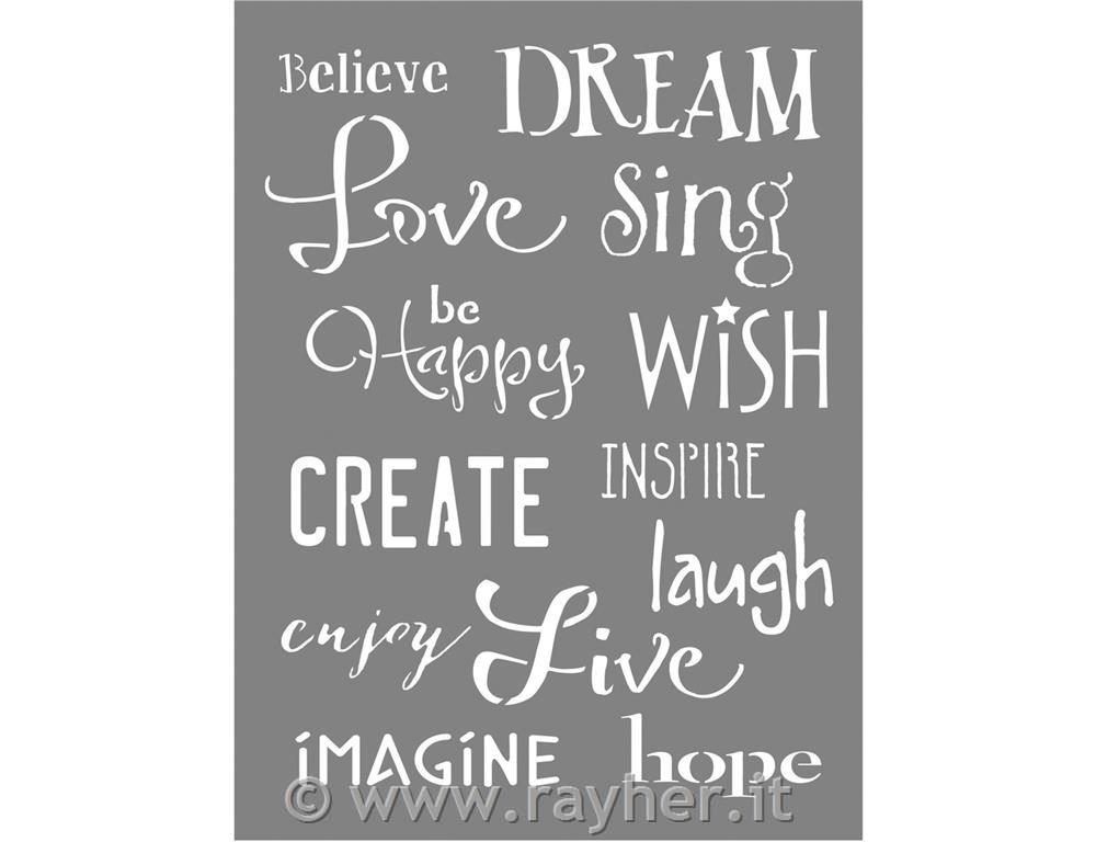 Šablona Inspiration, angleški napisi, 15.25x20.32cm