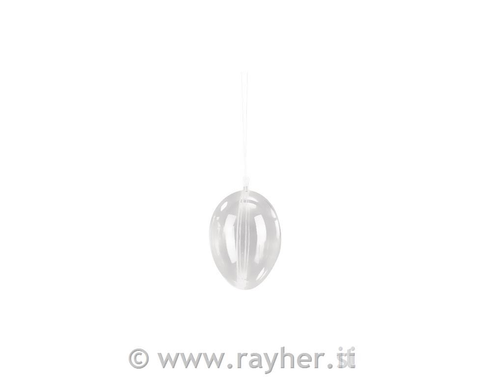 Uovo di plastica, divisibile, 8 cmcristallo