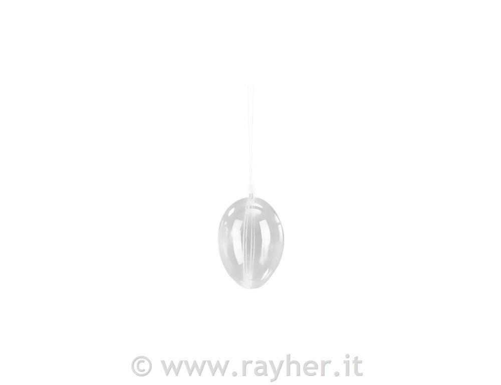 Plastic egg, two parts, 6 cm, crystal