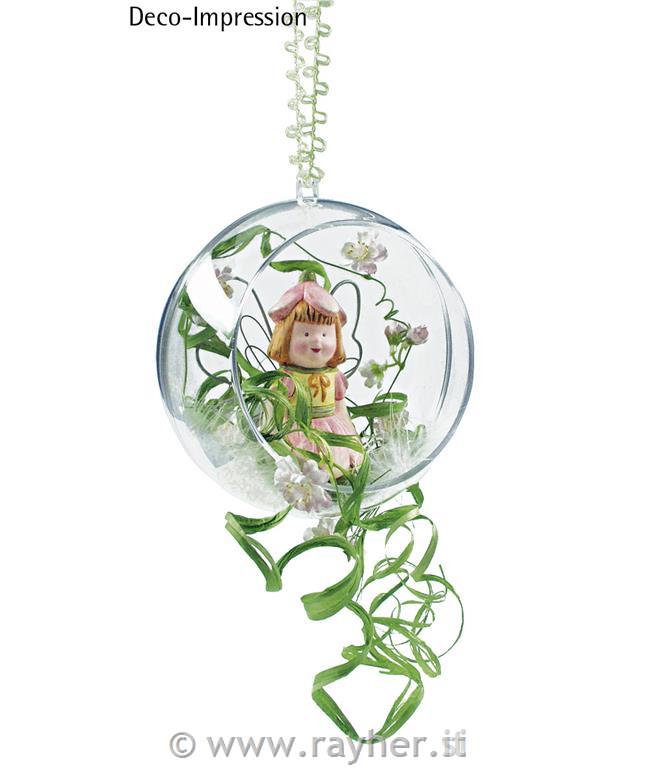 Platic ball for florists, crystal, 2 par