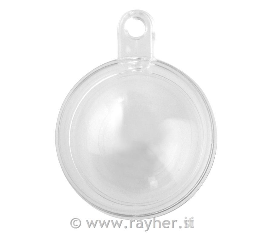 Plastična krogla, 2 dela, fi:16 cm, prosojna