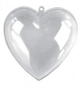 Cuore plastica, apribile, 6 cmcristallo