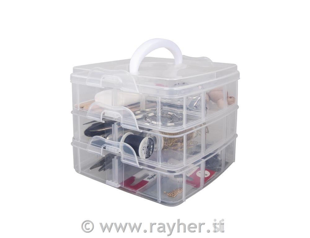 Sorting box with handle, 15,5x15,5x12,9