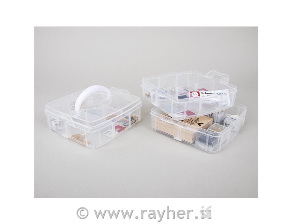 Sorting box with handle, 15,5x15,5x12,9