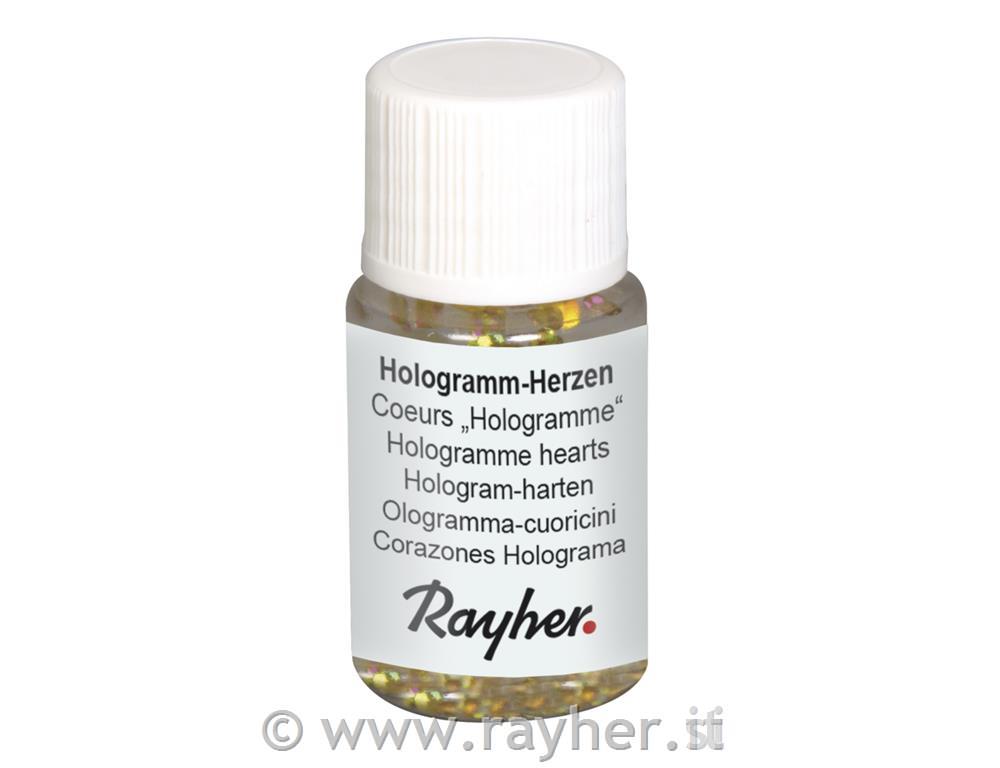 Srca hologramska, 3 mm, zlata, 10 ml, PET