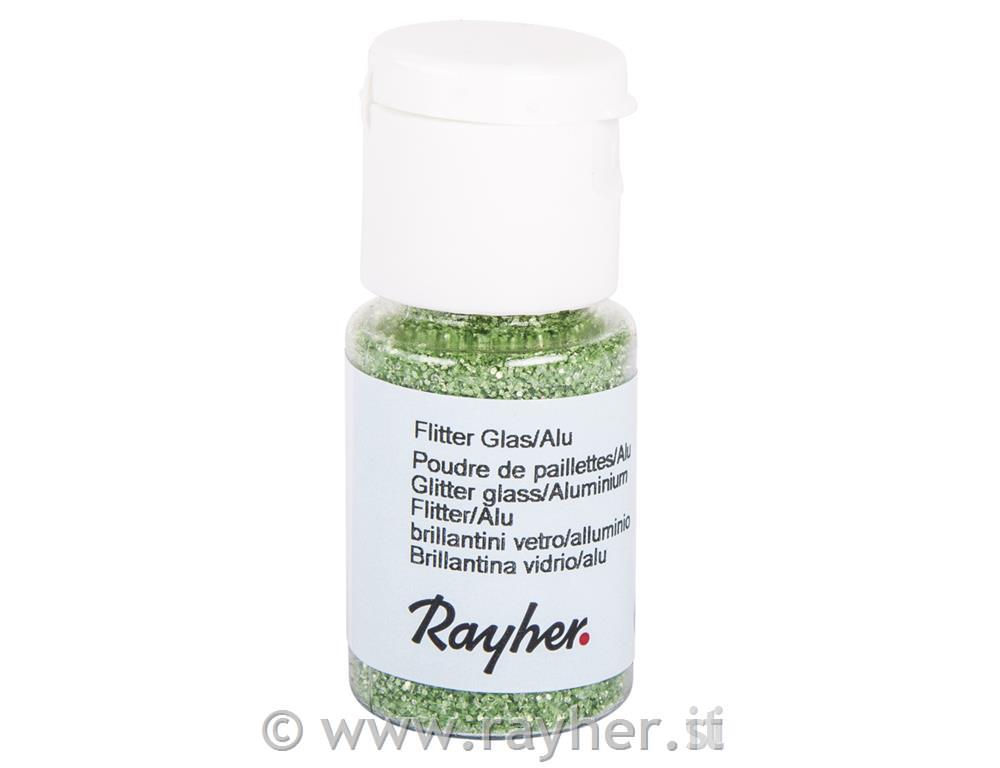brillantini vetro/alluminioflaconcino 10 mlverde chiaro