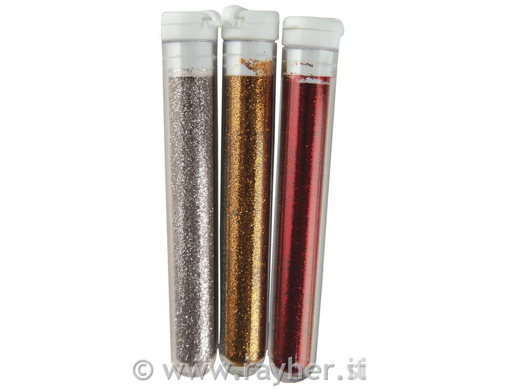 Bleščice, fine, zlate/ srebrne/ rdeče, 3 x 3 g