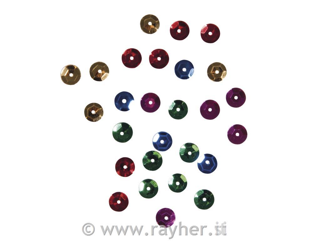 Misto Paillette - Basic colori, 6mm o6 colori á 7g, cartoncino blis. 42g