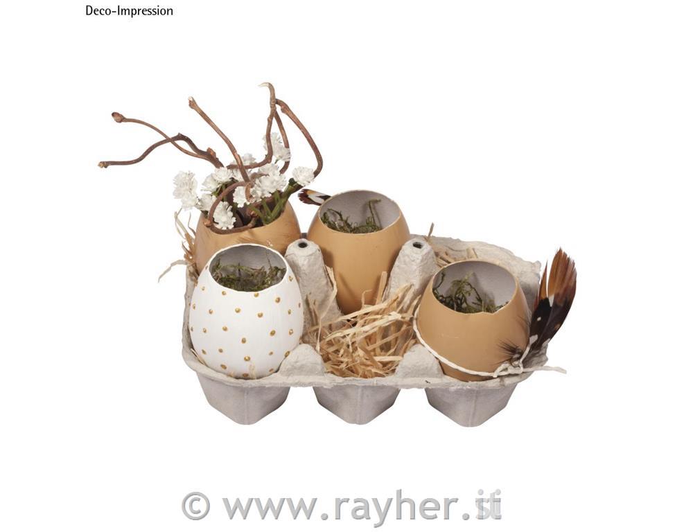 Uova di plastica, natur, set 4
