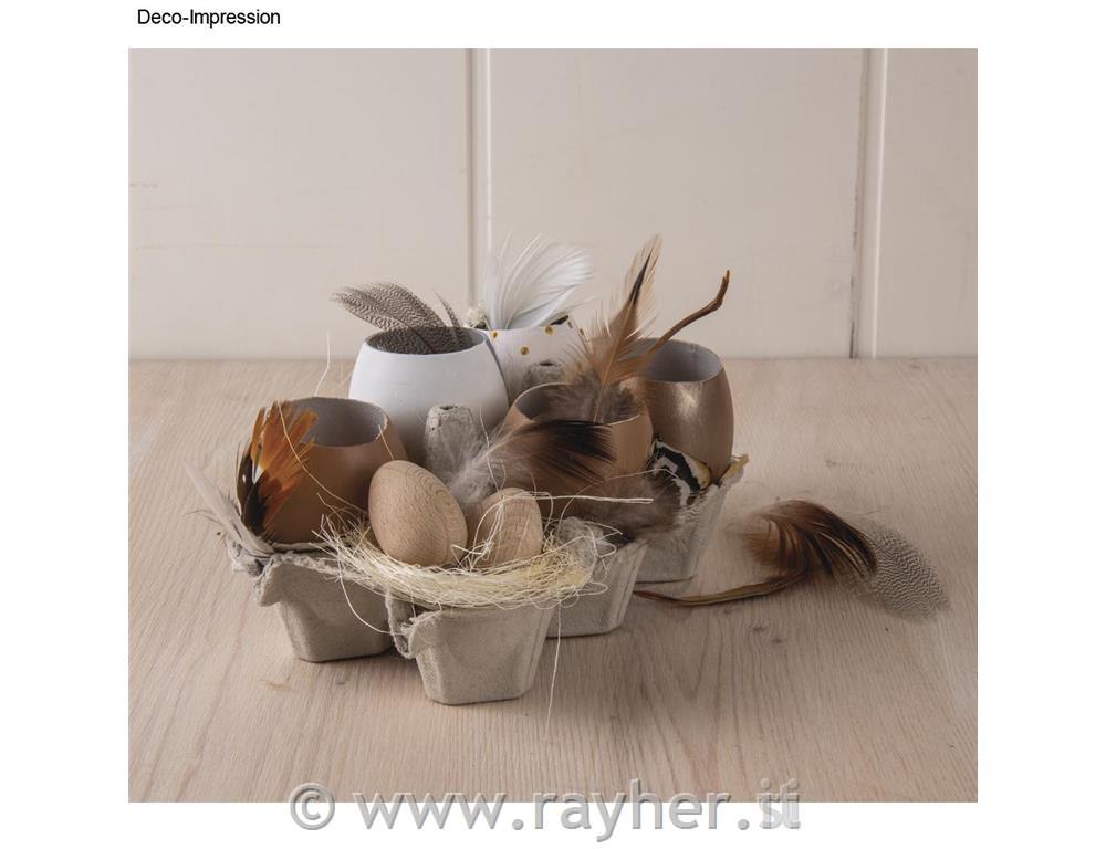 Uova di plastica, natur, set 4
