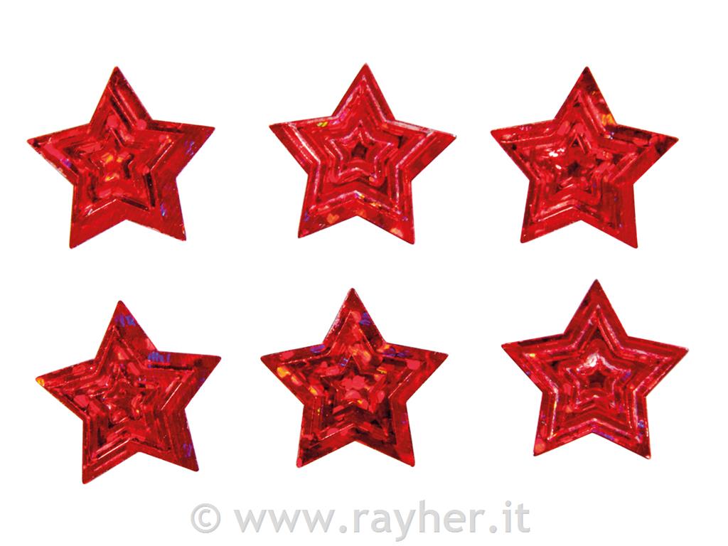 Sequins small items Stars, 1.6cm o, iridescent classic red, tab-bag 15g