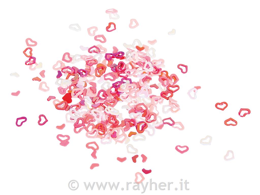 Miniature paillette cuoricino, 4mm o, tonalita fucsia, bus.blis. 15g