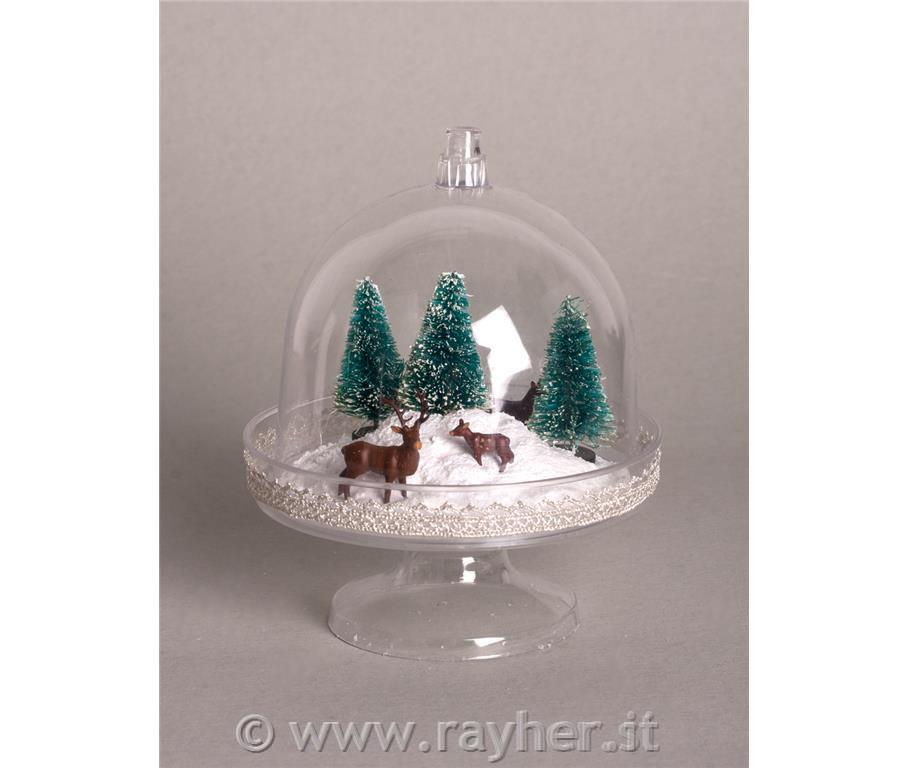 Etagere plastica mini con cupola, 9,5x11cm, box 4pz
