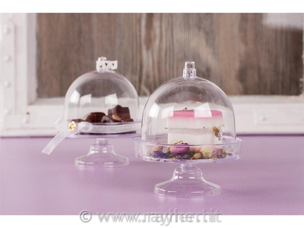 Etagere plastica mini con cupola, 9,5x11cm, box 4pz
