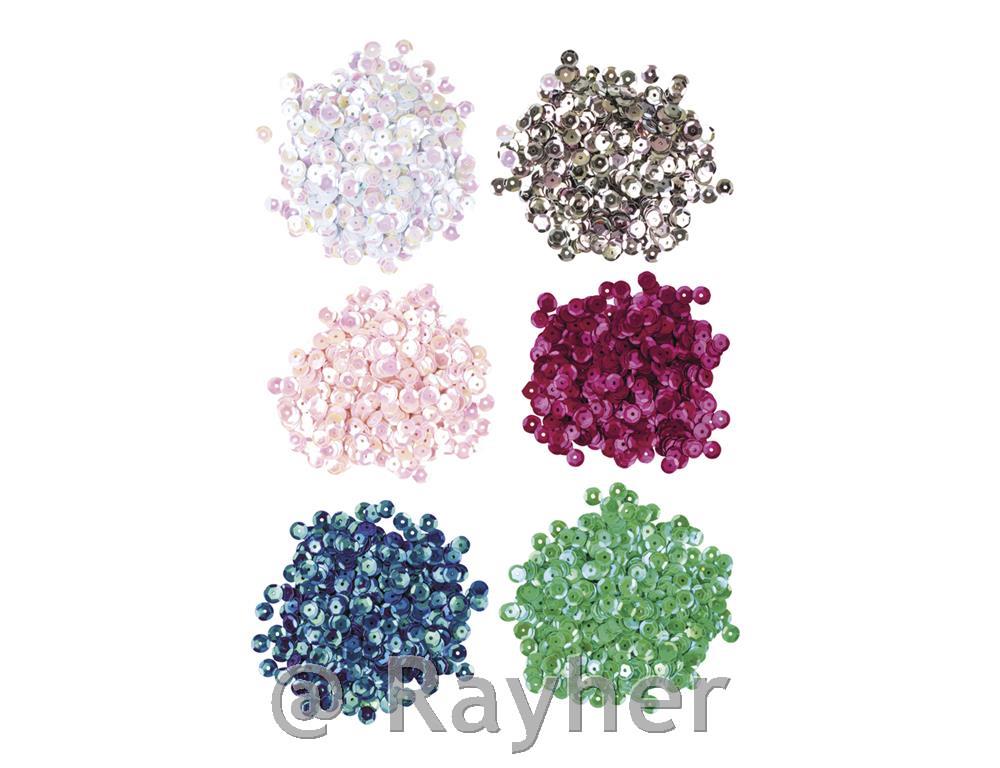 Paillettes mix"Fairy Tale", 6mm o, 6 colori á 7g, cartoncino blis. 42g