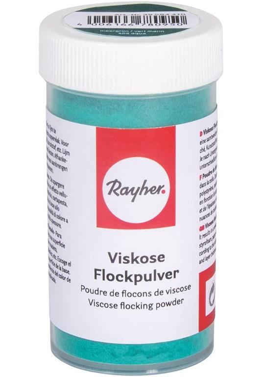 Polvere a fiocchi in viscosa, verde mare, con applicazione per spargere, scatoli